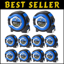 Load image into Gallery viewer, Retractable Measuring Tape 10-Pack – 25ft Steel Blades with Easy-Read Design