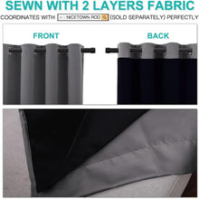 Load image into Gallery viewer, Grey Full Shade Drapes – Pack of 2 Blackout Noise Blocking Panels, 52" x 72"