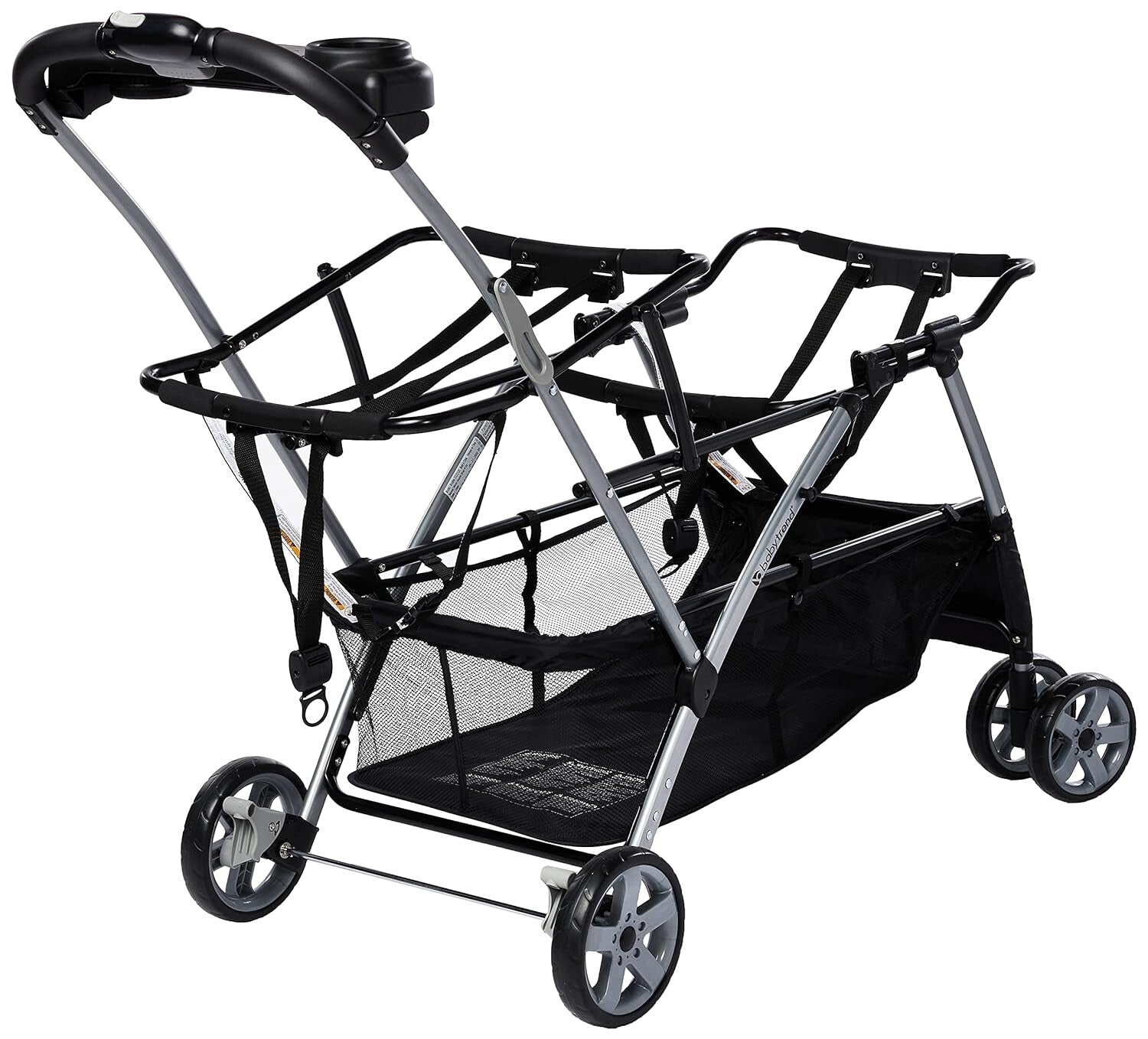 2-Seat Snap-N-Go Stroller with Safety Harness and Swivel Wheels for Easy Use