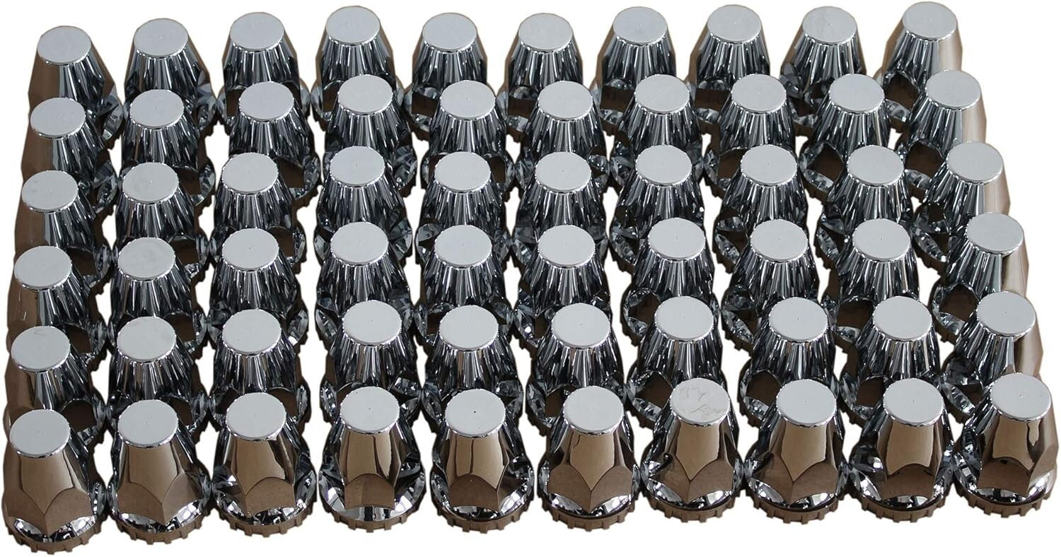 Chrome ABS Complete Axle Cover Set with Hub Caps & Lug Nut Covers for Trucks