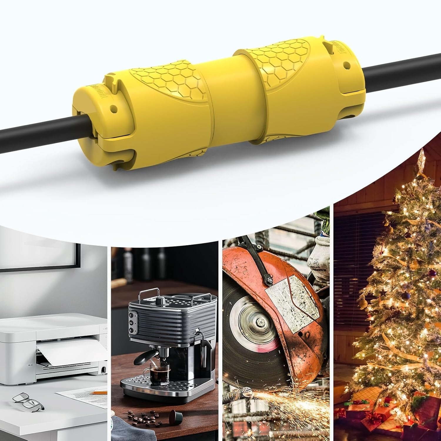 Yellow Electrical Replacement Plug Kit for Extension Cords, 15A 3-Prong Design