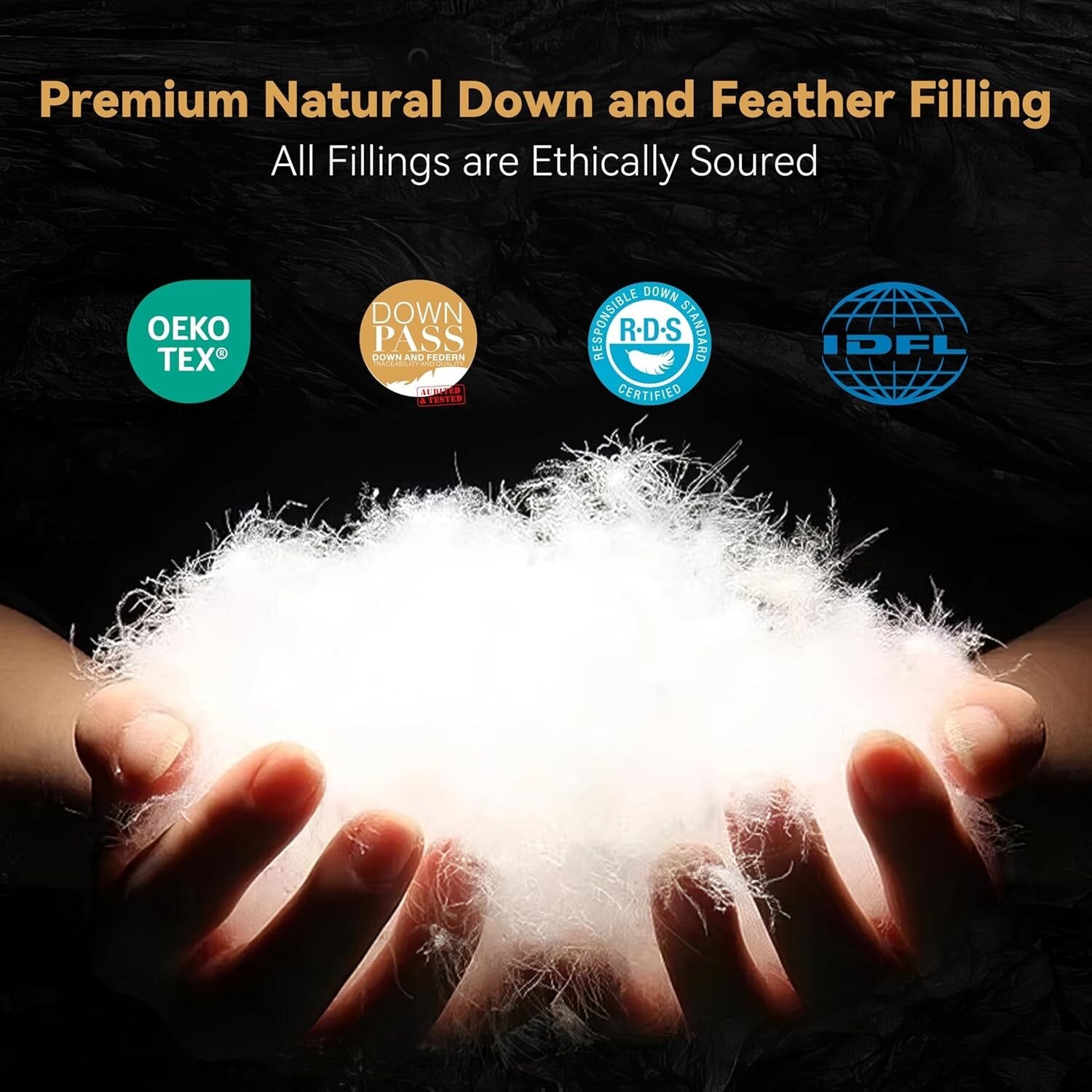 Elegant 106x90” King Down Comforter with 8 Corner Tabs – Ideal for Summer Sleep