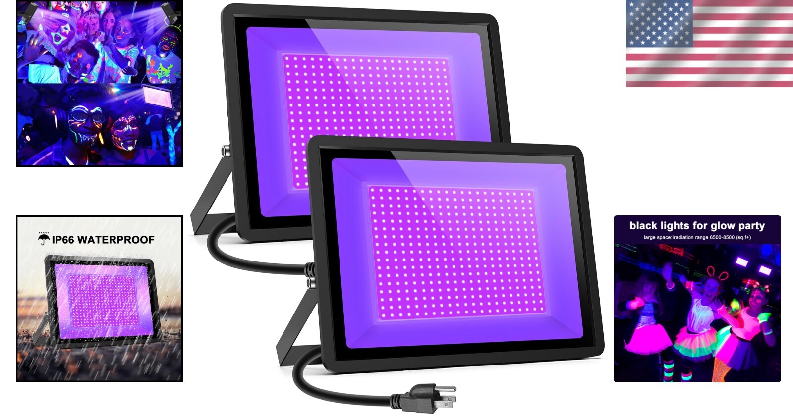 Durable 600W LED Black Light for Neon Glow Parties & Fluorescent Art Displays