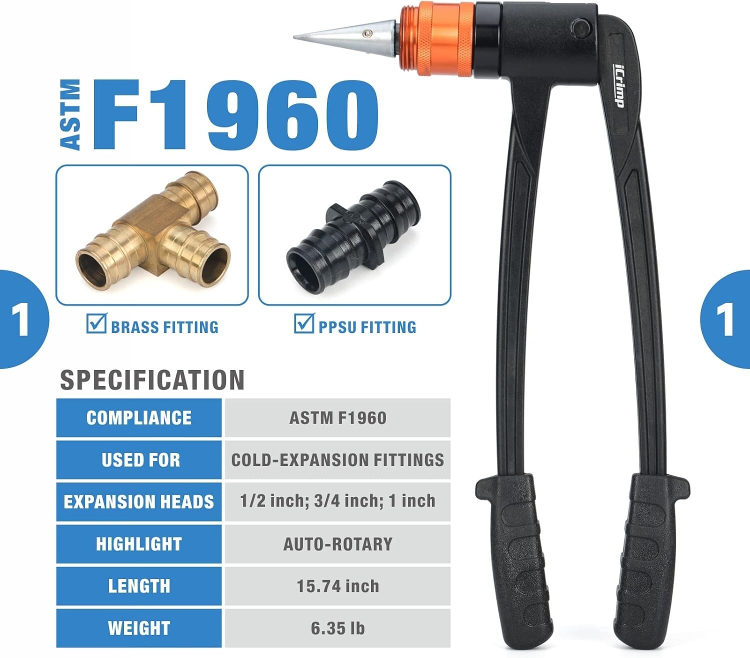 Comprehensive PEX Expansion Tool Kit with Auto Rotation for Secure Plumbing