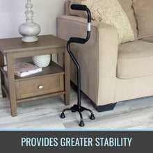 Load image into Gallery viewer, Durable Quad Walking Cane with Foam Handles for Enhanced Stability &amp; Comfort