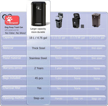 Load image into Gallery viewer, Portable 18L Dog Poop Can &amp; Metal Pooper Scooper - Odor-Controlled &amp; Stylish