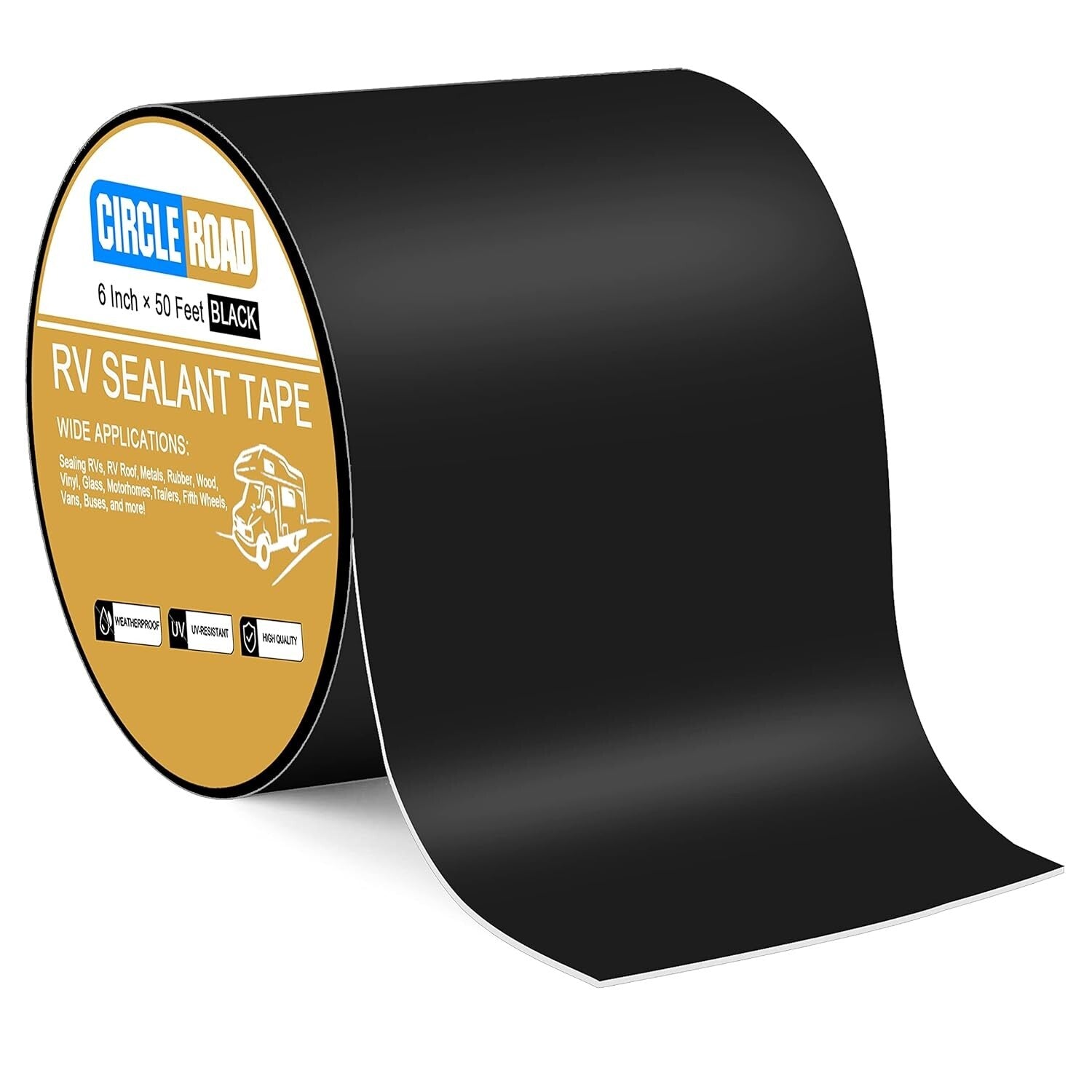 Flexible 6In-50FT Butyl Sealant Tape - Perfect for RV Roof and Outdoor Repairs