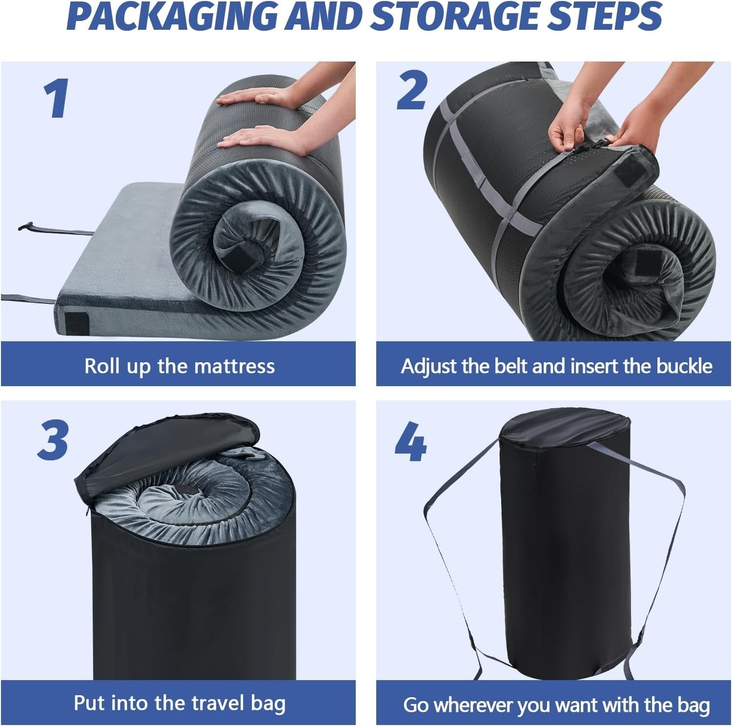 CertiPUR US Waterproof Memory Foam Sleeping Mat - Perfect for Camping and Travel