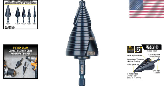 Professional Step Drill Bit with Laser Markings for Easy Size Identification