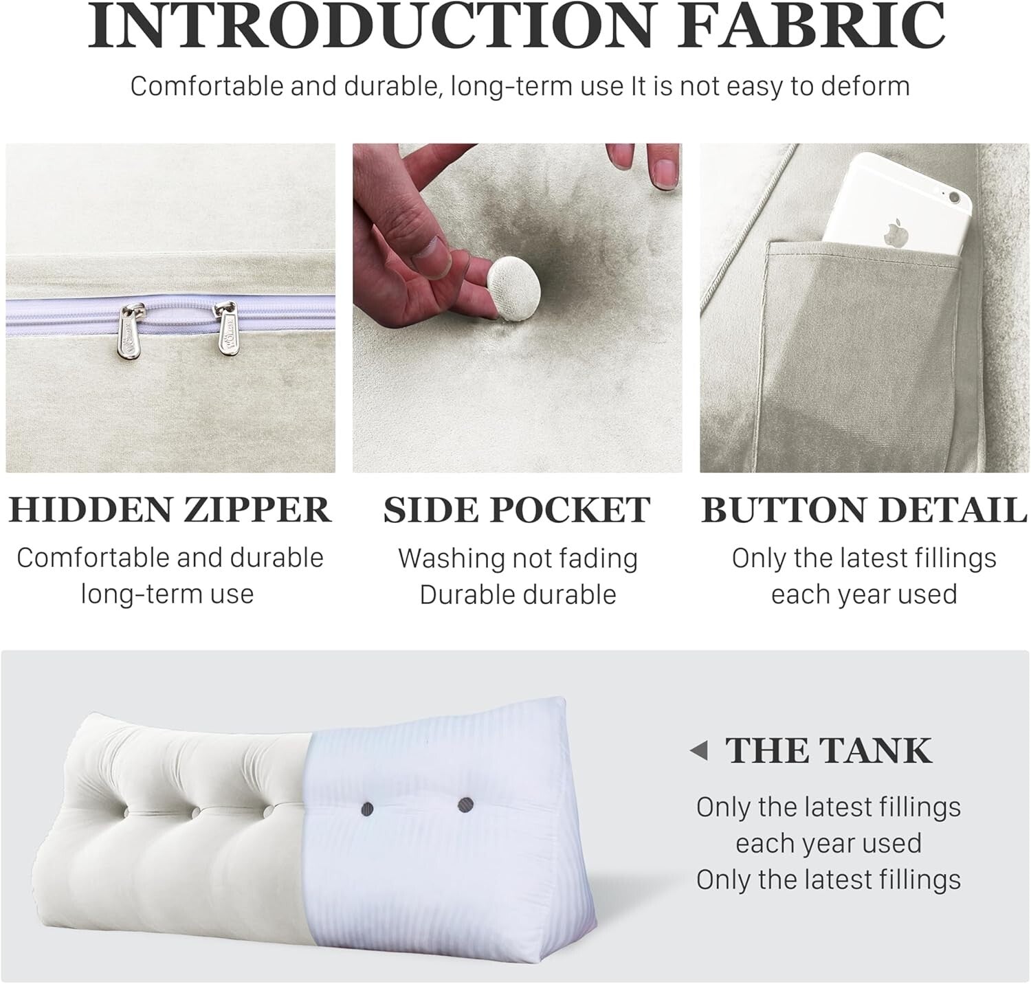 Large 76-Inch King Wedge Pillow for Reading & Relaxation - Soft Velvet Design