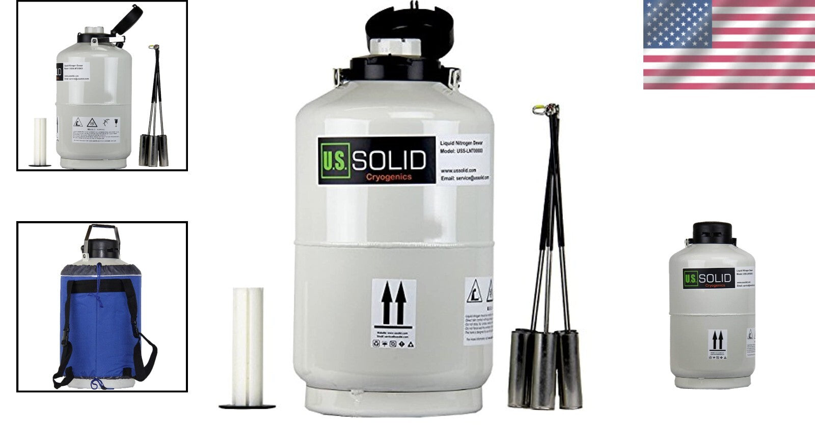 Compact 10L Cryogenic Container Dewar - 6 Canisters Included, Lightweight Design