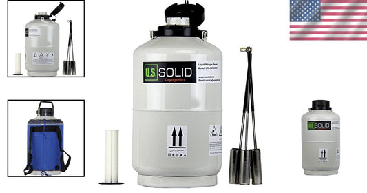 Compact 10L Cryogenic Container Dewar - 6 Canisters Included, Lightweight Design