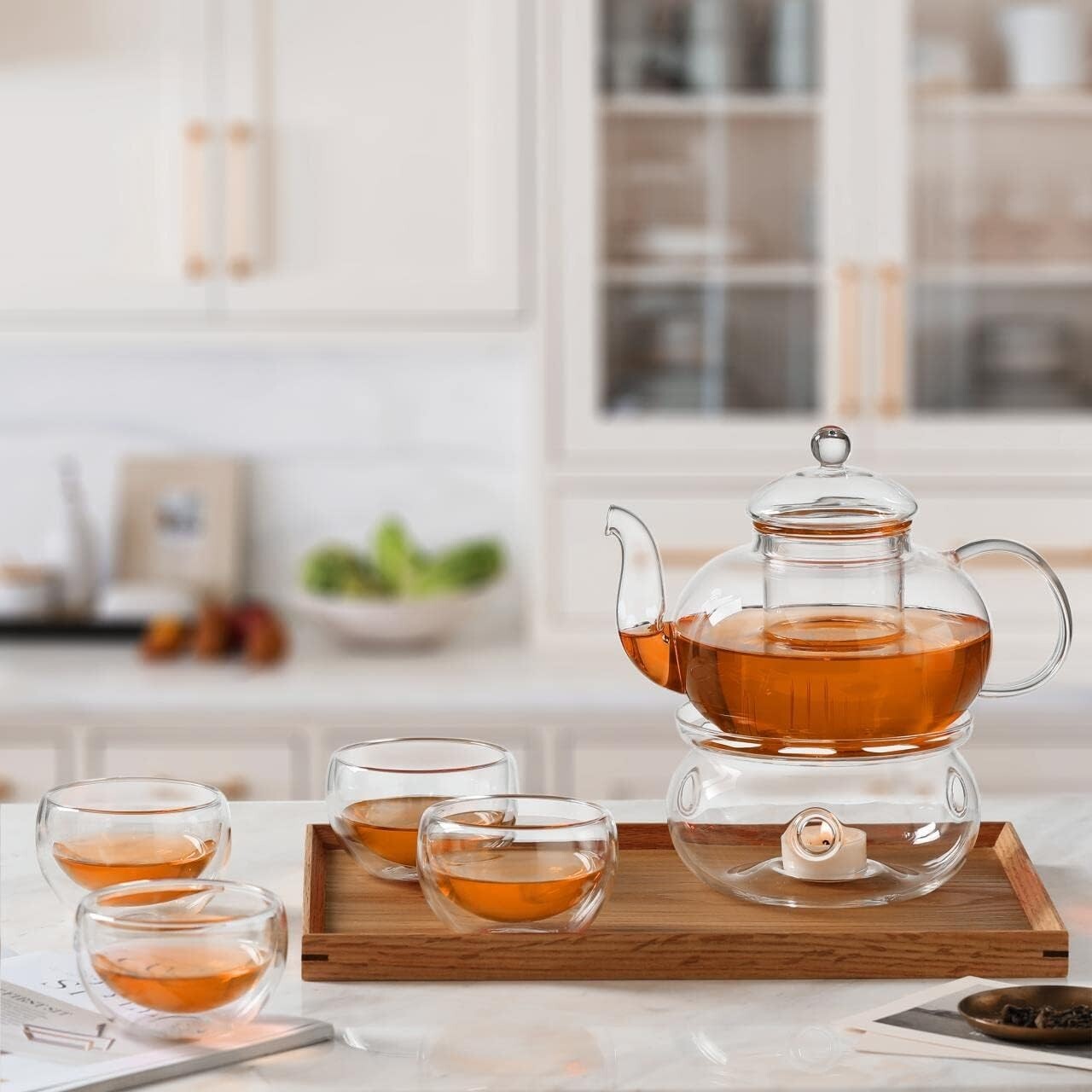 Durable Dishwasher Safe Glass Teapot with Infuser - Ideal Gift for Tea Lovers