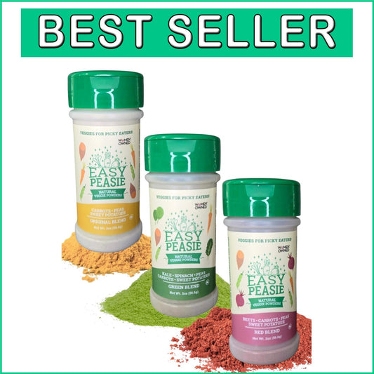 Easy Peasie Hidden Veggie Powder 3-Pack for Picky Eaters - Original, Green, Red