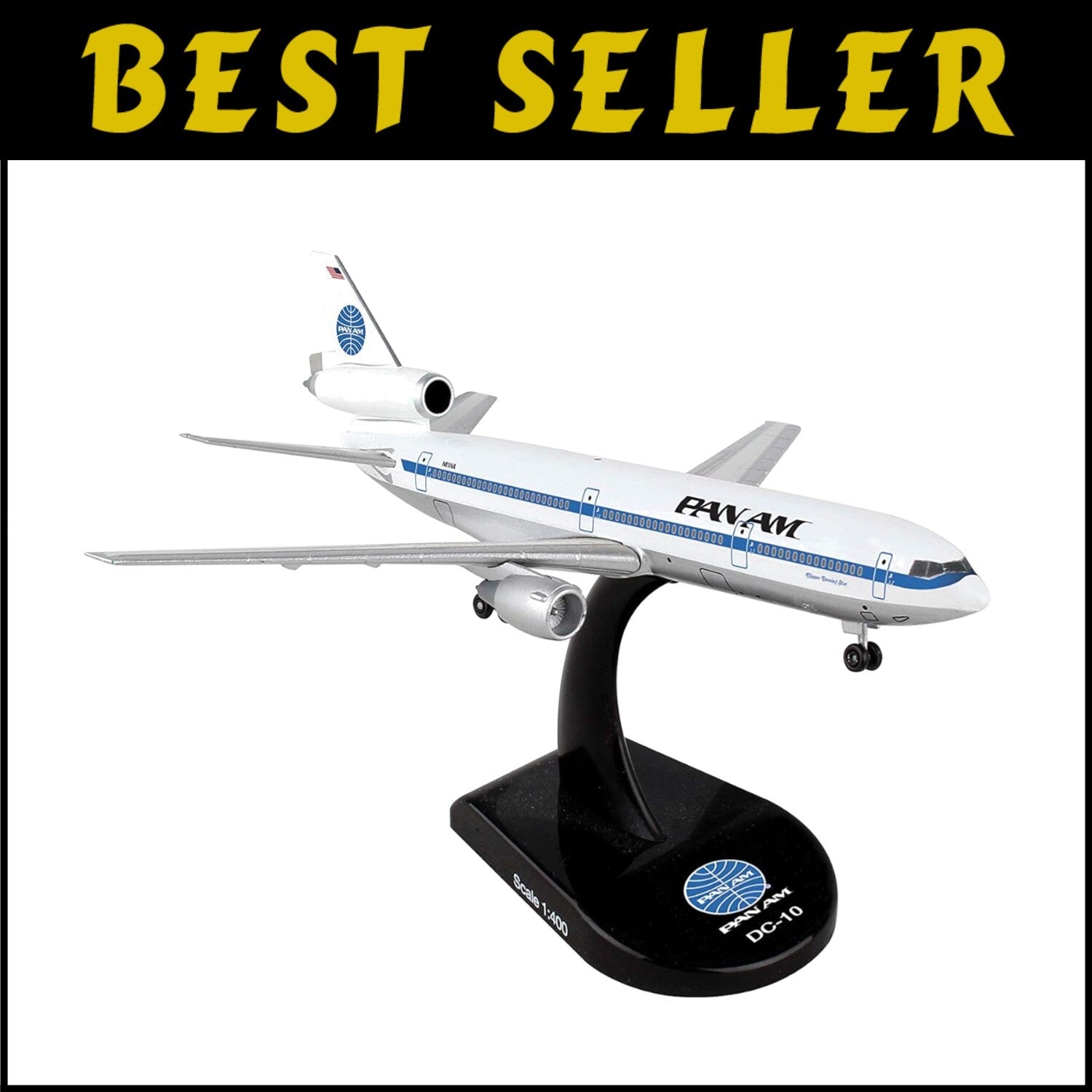 Collectible 1/400 Scale Pan Am DC-10 with Authentic Markings - Perfect Gift!