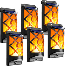 Load image into Gallery viewer, Realistic 3D Flickering Solar Flame Lights - 66 LEDs Outdoor Wall Lanterns