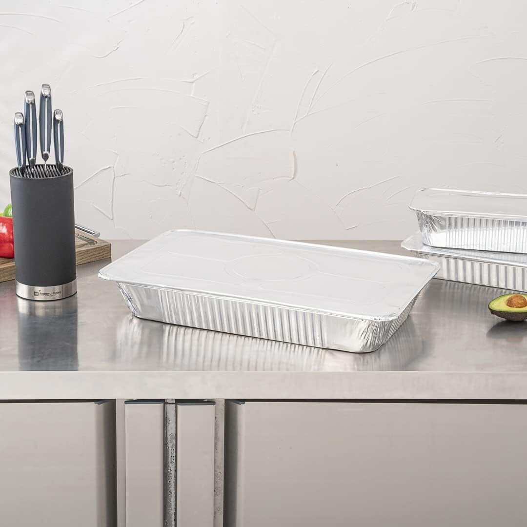 Heavy-Duty Foil Pan Lids for Steam Tables: 25 Disposable, Freezer-Safe Covers