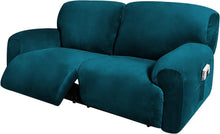 Load image into Gallery viewer, Non-Slip Soft Velvet Sofa Cover, 6-Piece Set for Extra Wide Reclining Loveseats