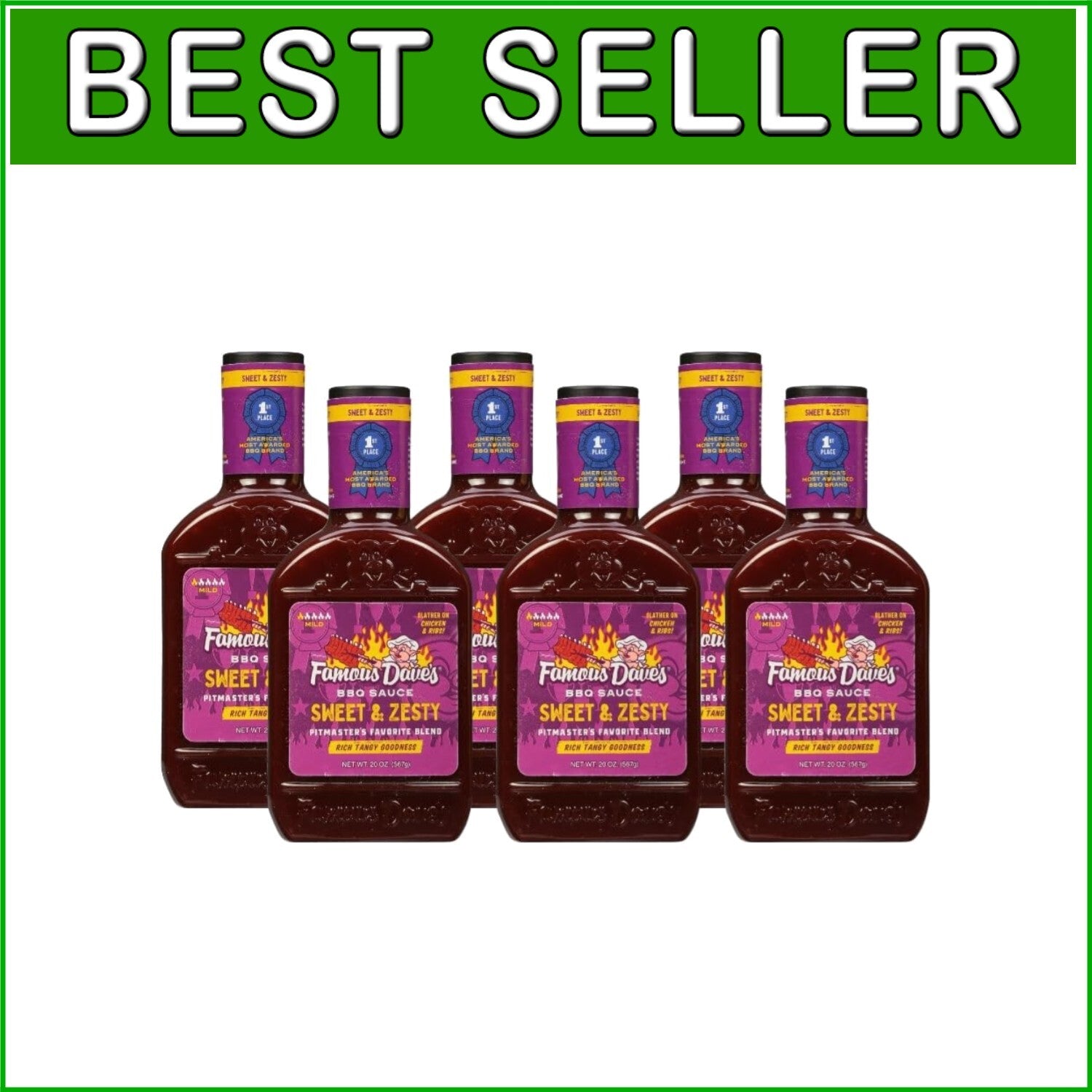 6-Pack Sweet & Zesty BBQ Sauce - Elevate Your Grilling Experience, 120 oz