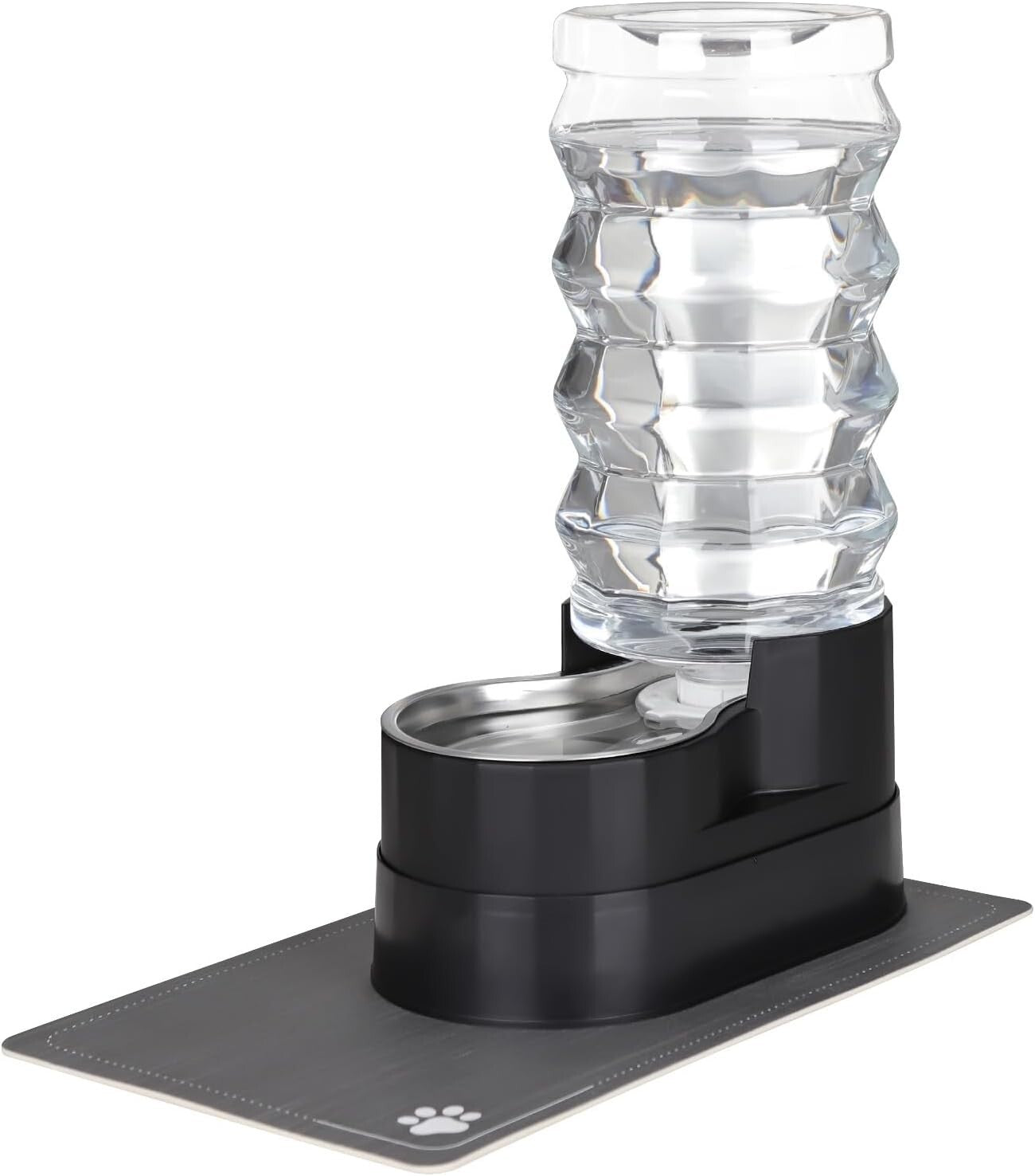 9L Automatic Gravity-Fed Pet Waterer for Large Dogs and Cats - Stainless Steel