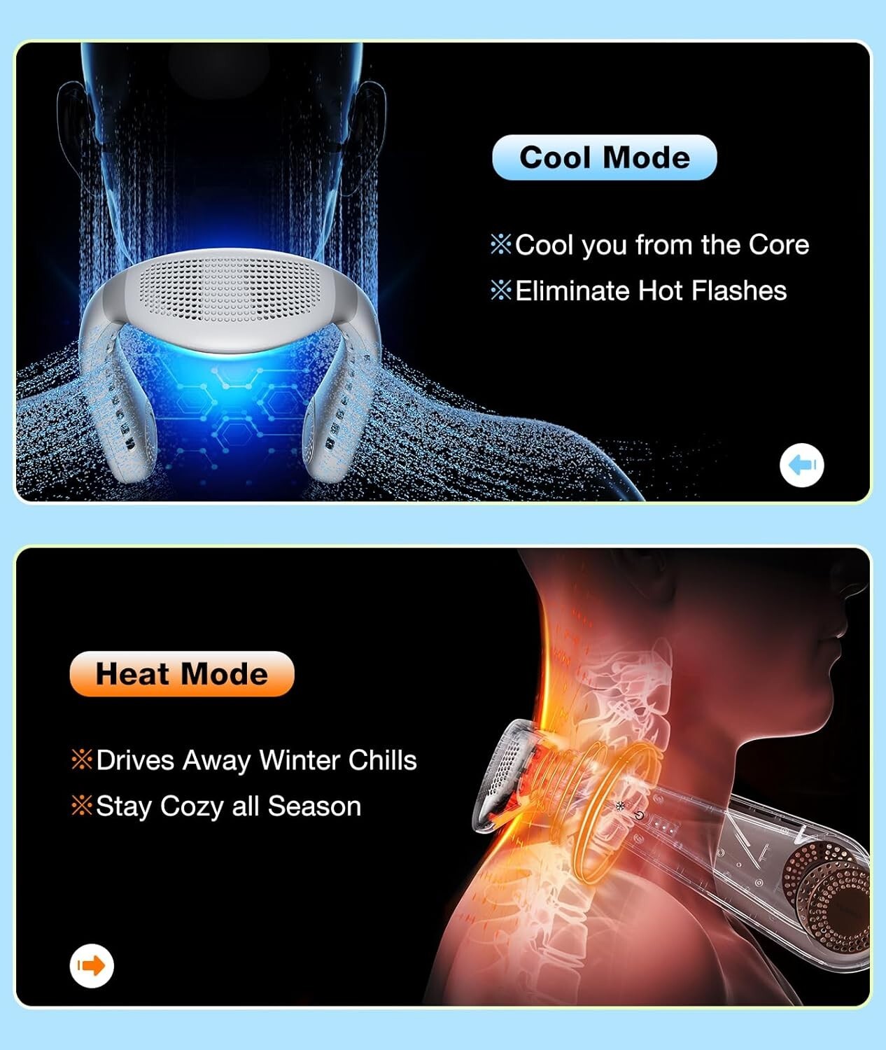 Ergonomic Neck Air Conditioner - Stylish Portable Fan with Long Battery Life