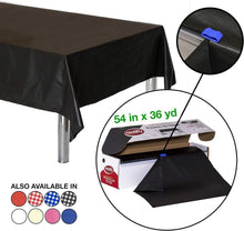 Load image into Gallery viewer, 54in x 108ft Black Waterproof Disposable Tablecloth Roll for Elegant Events
