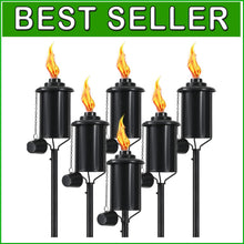 Load image into Gallery viewer, 6-Pack Stylish 16 oz Citronella Torches - Adjustable Height for Outdoor Elegance