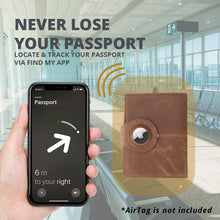Load image into Gallery viewer, Travel Document Holder with RFID &amp; AirTag Compatibility - Elegant Brown Leather