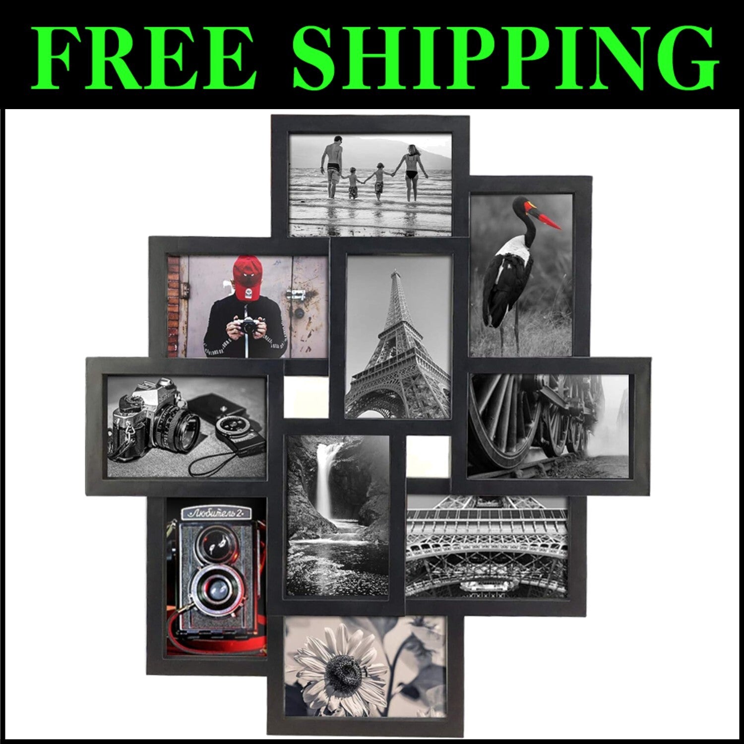 Create Stunning Memories with 10-Opening 4x6 Black Collage Picture Frame