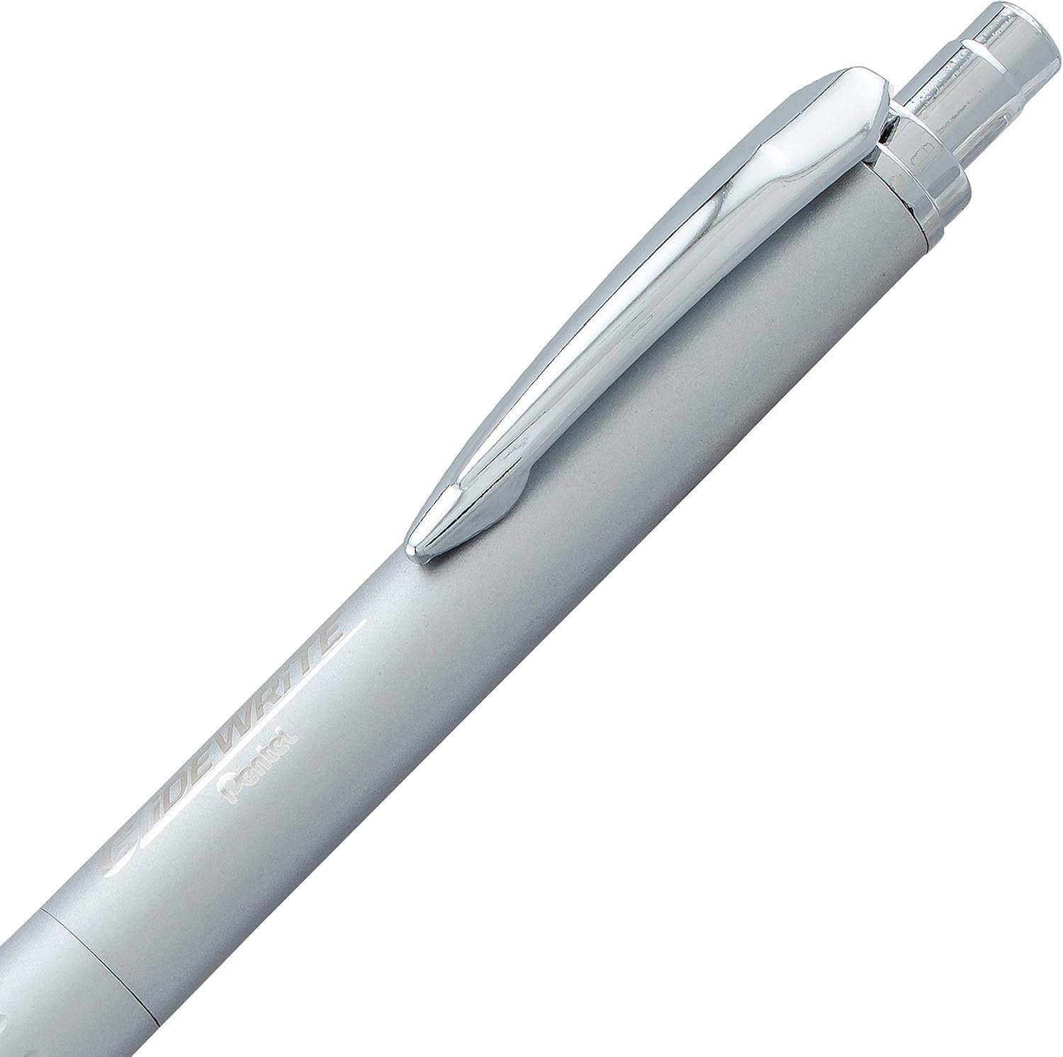 Comfort Grip Ballpoint Pen with TechniFLO Ink - 12 Silver Retractable Pens