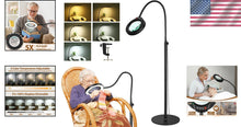 Load image into Gallery viewer, Ergonomic Magnifying Floor Lamp with 5X Lens and Adjustable Lighting Features