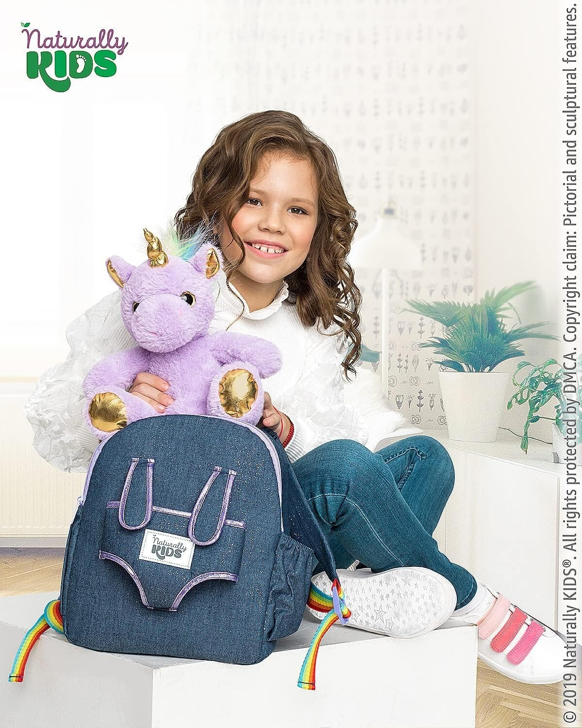 Medium Unicorn Toddler Backpack (11''h) with Removable Toy for Age 4-6 Girls