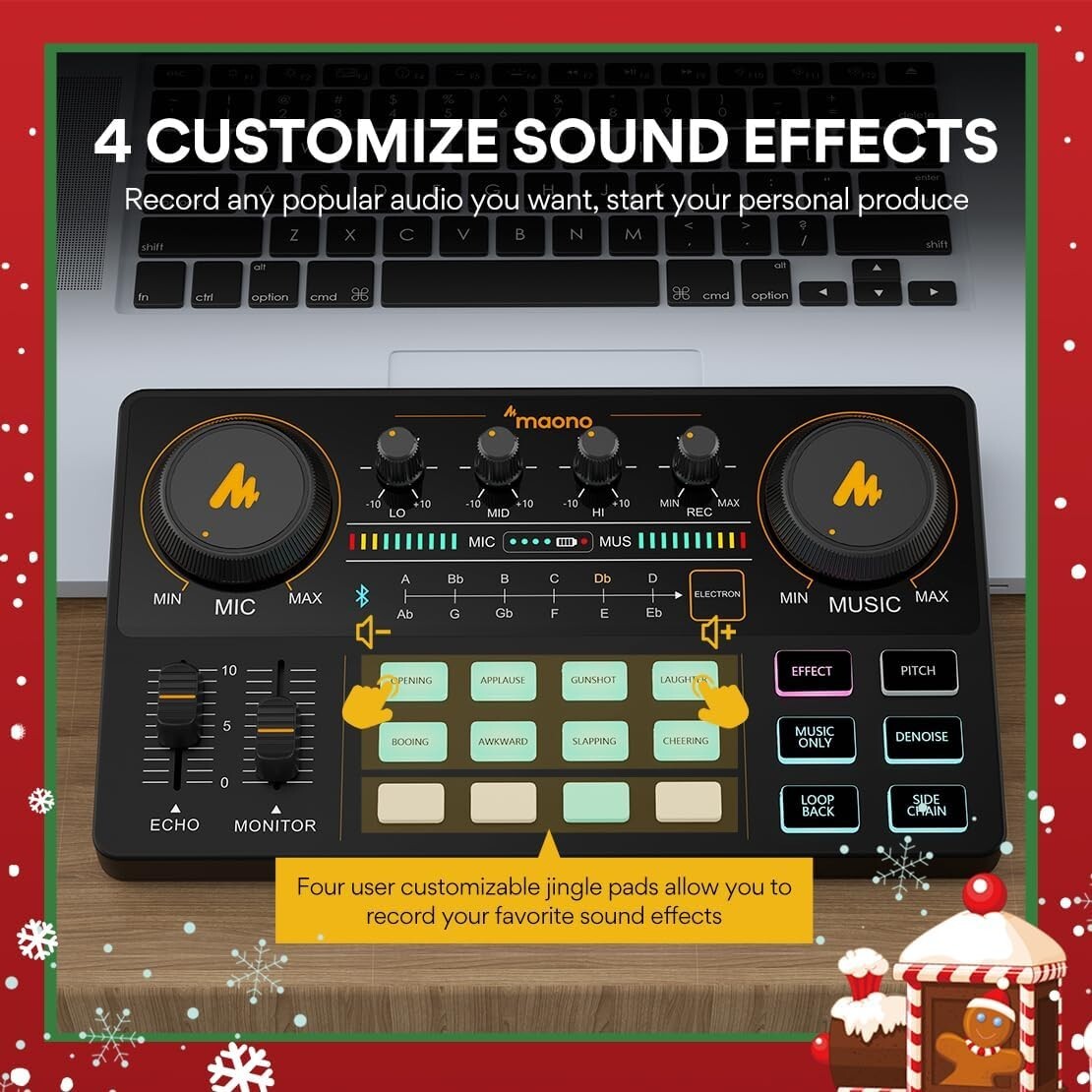 Live Streaming Audio Mixer Bundle with 4 Device Compatibility - Black Edition