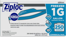Load image into Gallery viewer, Versatile 250 Count Ziploc 1 Gallon Freezer Bags - Ideal for Meal Prep