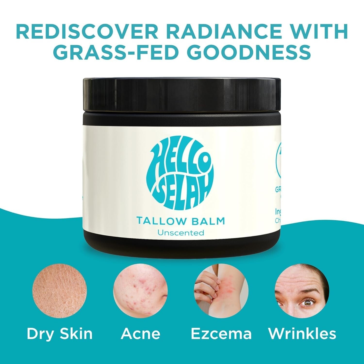 Organic Beef Tallow Balm - Unscented Moisturizer with Jojoba Oil for Vital Skin