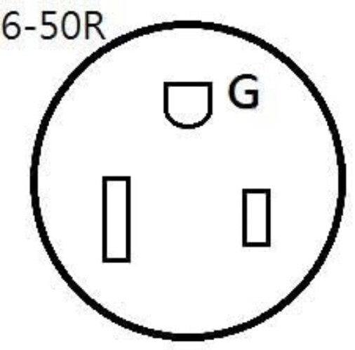 10FT Heavy-Duty Adapter Cord: NEMA 10-50P to 6-50R - 50A 250V Power Connector