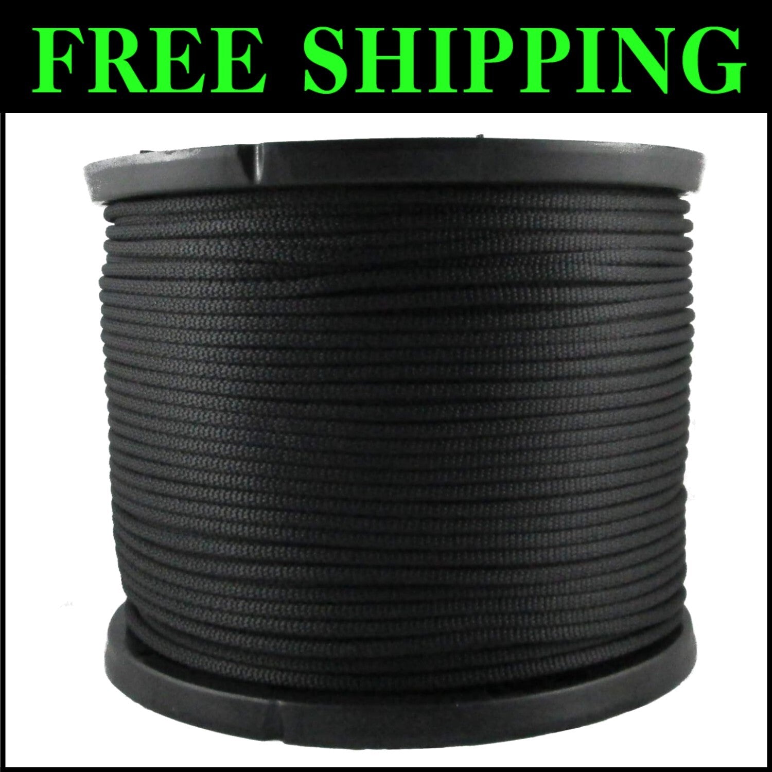 Superior 1/4" Black Polyester Rope Reels - 500 Feet of UV & Abrasion Resistance