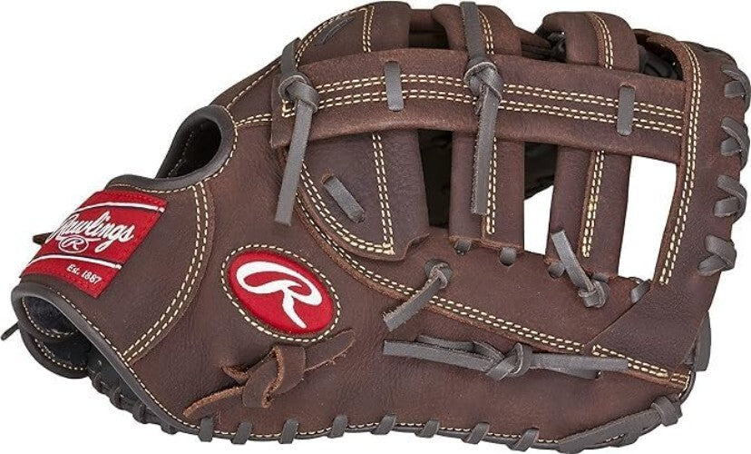 12.5'' Adult First Base Mitt - Durable Leather Glove for Baseball/Softball