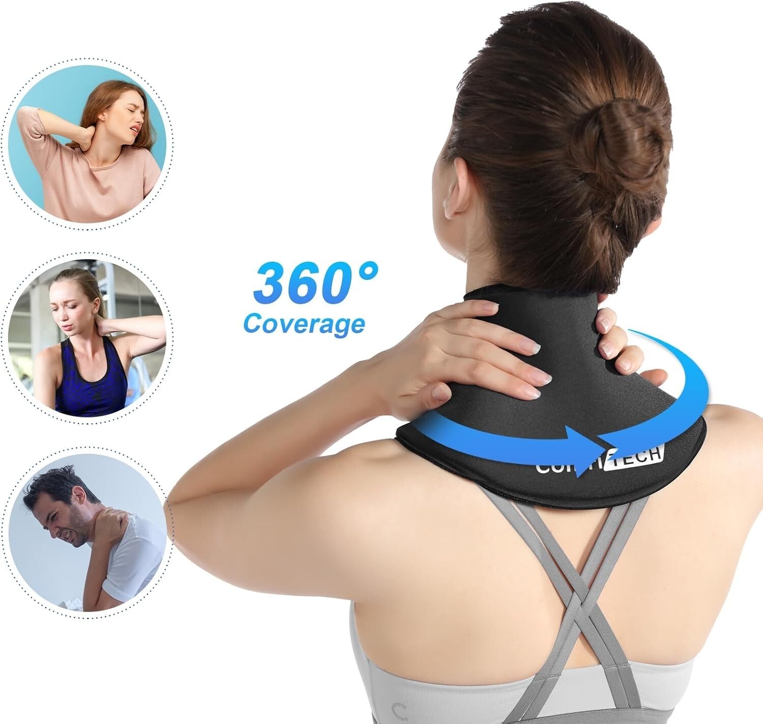 Flexible Gel Neck Ice Pack Wrap - Convenient Cooling Pads for Neck & Shoulders