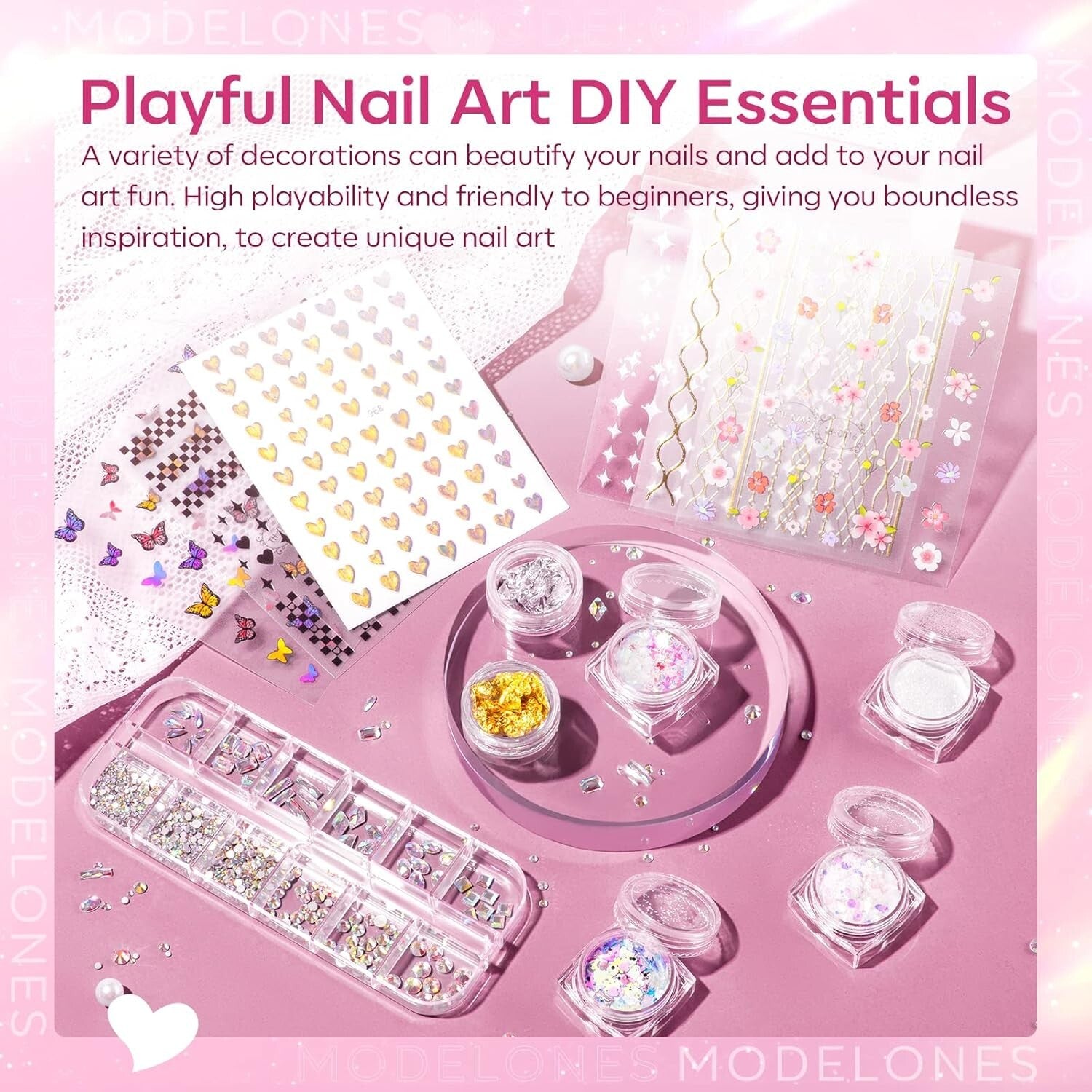 Complete 8 Rosy Pink Poly Nail Gel Kit with 48W UV/LED Lamp - Perfect Home Ma...