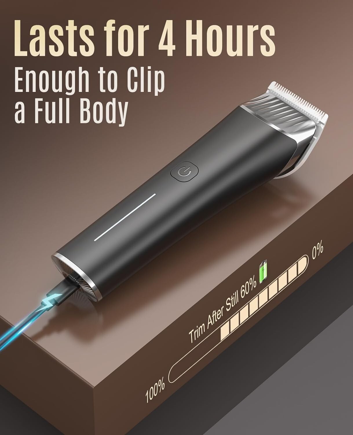 2 Speed Battery-Powered Horse Clippers for Matted Long Hair - Ultra Quiet