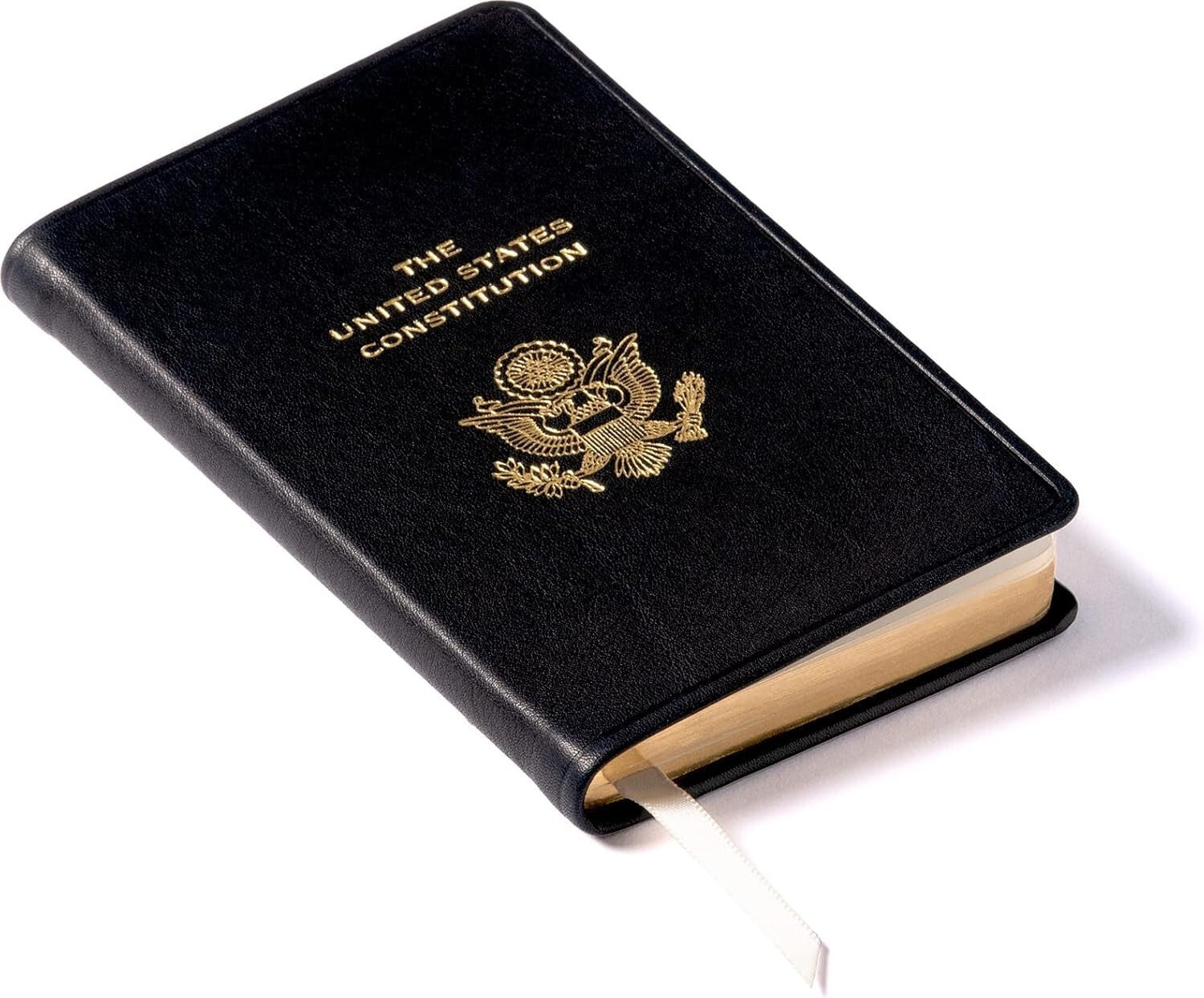 Elegant U.S. Constitution Book in Full-Grain Calfskin Leather | Gift-Ready Box