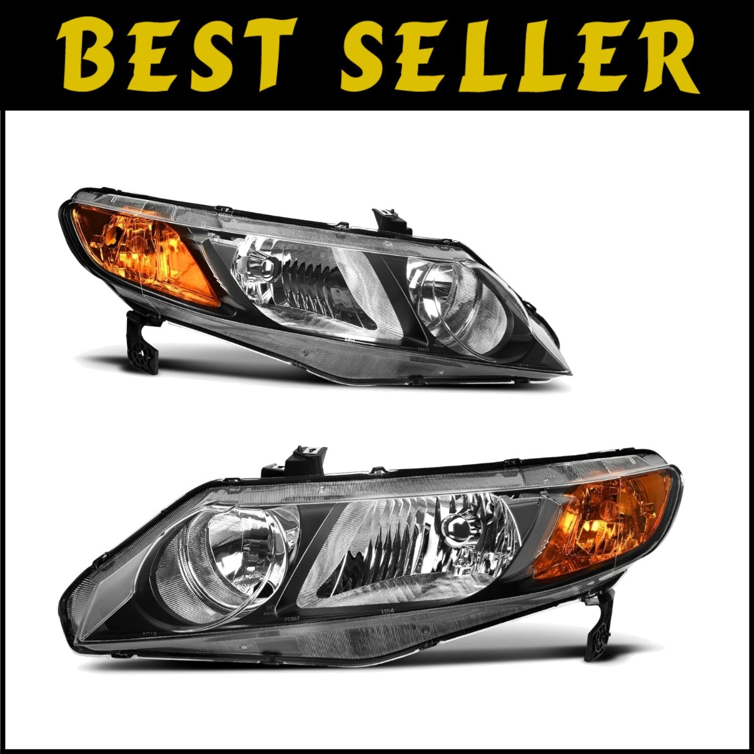 DOT Certified Clear Lens Headlight for 2006-2011 Honda Civic - Easy Installation