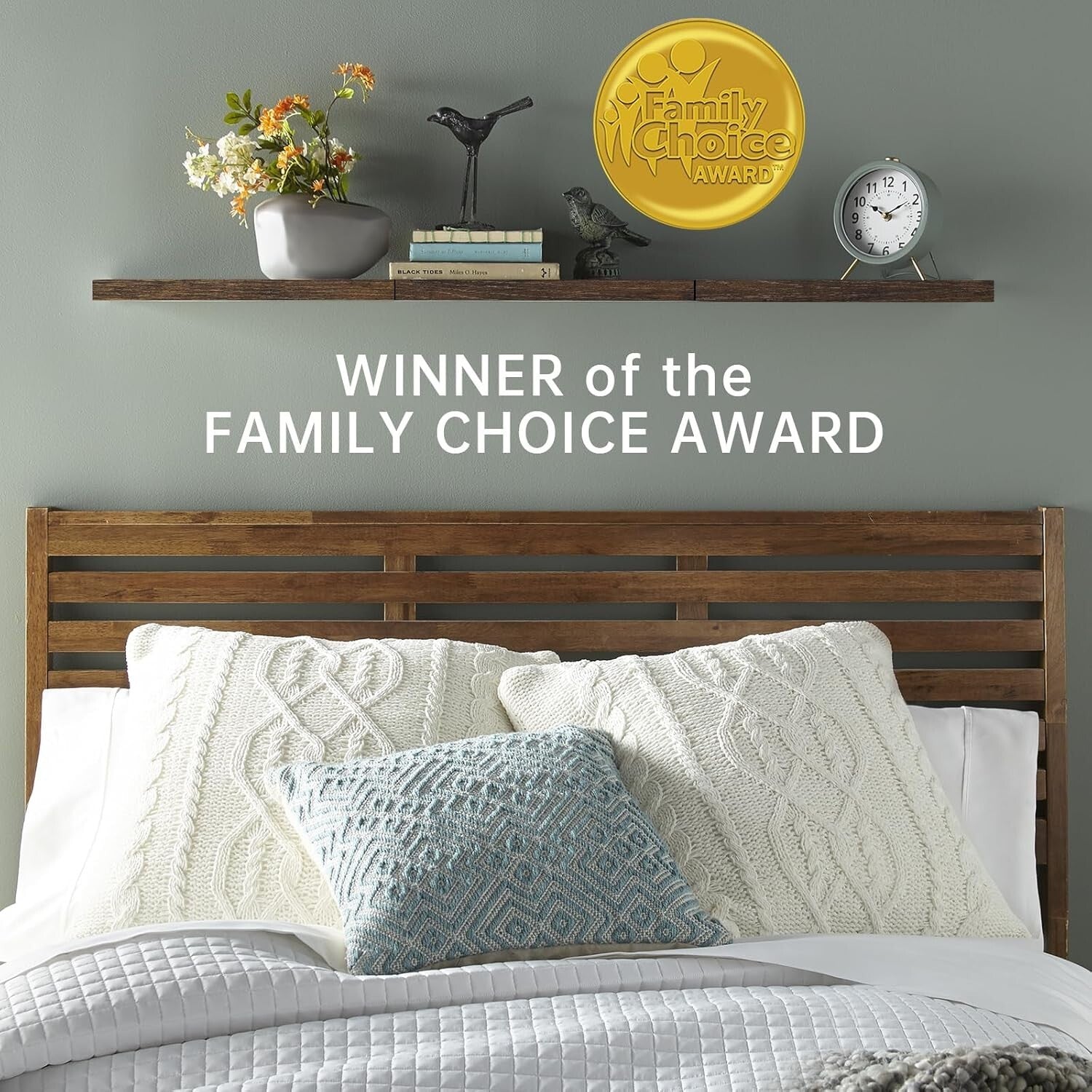 Versatile 22.5-Inch Rustic Wood Floating Shelves for Bathroom & Living Room