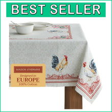 Load image into Gallery viewer, Geometric Pattern Tablecloth - 60 x 108 Inches Cotton Rectangle for Dining Room
