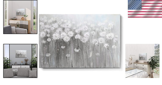 Chic 16x24 Flower Artwork - Versatile Canvas for Living Room & Bedroom