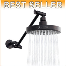 Load image into Gallery viewer, Luxury 6" Round Rain Shower Head with 11" Adjustable Arm in Oil-Rubbed Bronze