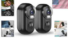 Load image into Gallery viewer, 2-Pack Wireless Outdoor Security Cameras with 2K Night Vision &amp; Magnetic Mount