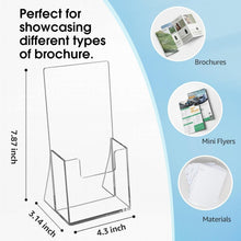 Load image into Gallery viewer, Durable Clear Acrylic Flyer Holders - 12 Pack, Slant Back for Standout Displays