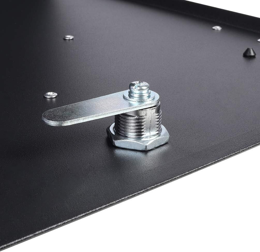 Durable Black Mailbox with Key Lock & Integrated Newspaper Holder, 13" x 14.4"